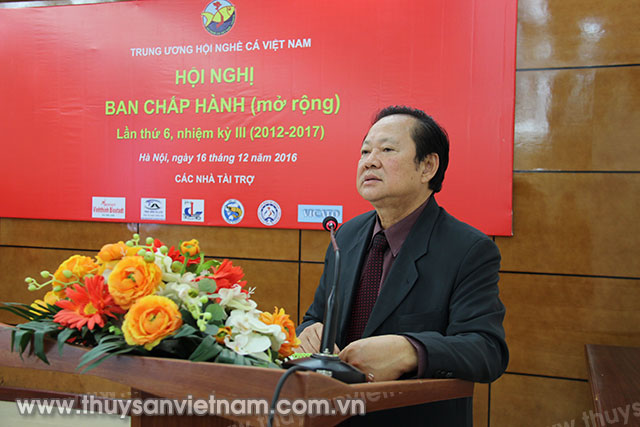 Ông Nguyễn Việt Thắng, Chủ tịch Hội nghề cá Việt Nam phát biểu tại hội nghị